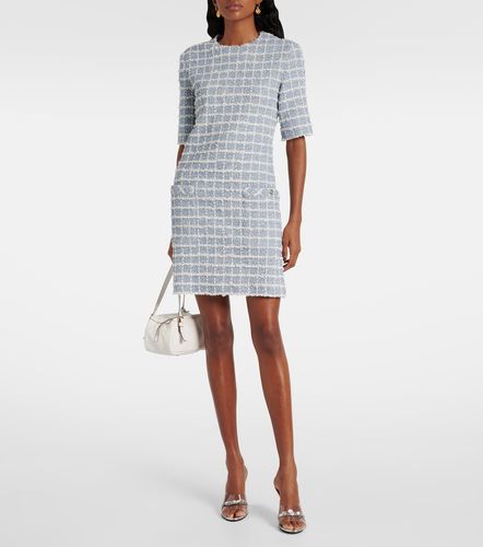 Checked cotton-blend tweed minidress - Versace - Modalova