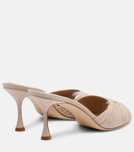 Pirua gathered suede mules - Manolo Blahnik - Modalova