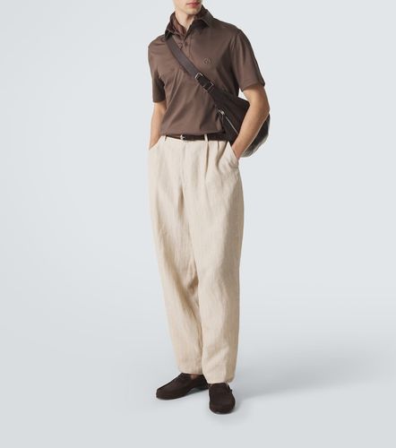 Polo in cotone con logo - Giorgio Armani - Modalova