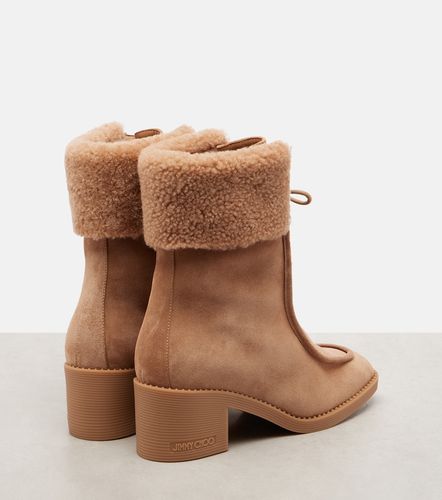 Hali shearling-trimmed suede ankle boots - Jimmy Choo - Modalova
