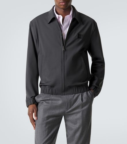 Giacca blouson in misto lana con logo - Dolce&Gabbana - Modalova
