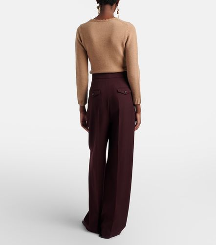 High-rise virgin wool wide-leg pants - Chloe - Modalova