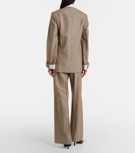 Herringbone virgin wool pleated pants - Victoria Beckham - Modalova