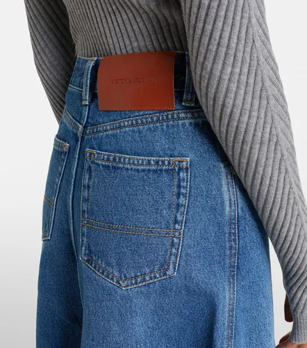 Asymmetric denim midi skirt - Victoria Beckham - Modalova