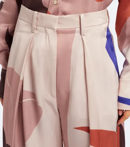 Printed satin wide-leg pants - Victoria Beckham - Modalova