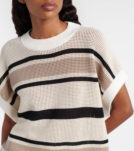 Open-knit striped cotton top - Brunello Cucinelli - Modalova