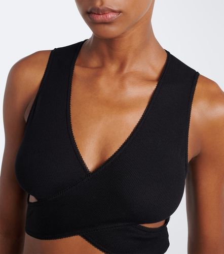 Alaïa Top cropped in jersey a coste - Alaia - Modalova