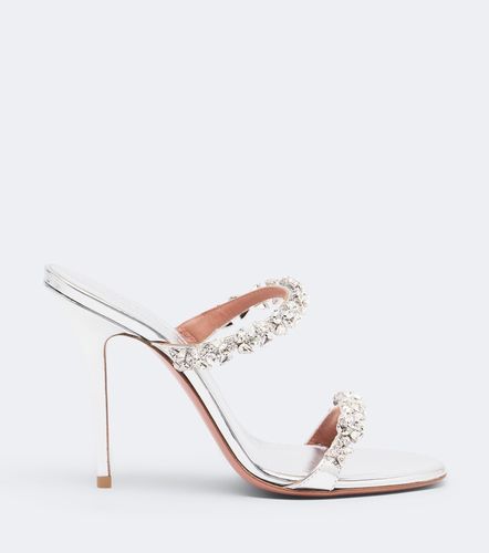 Elizabeth embellished metallic leather mules - Amina Muaddi - Modalova