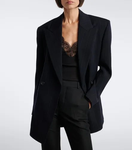 Chalk stripe double-breasted wool blazer - Saint Laurent - Modalova