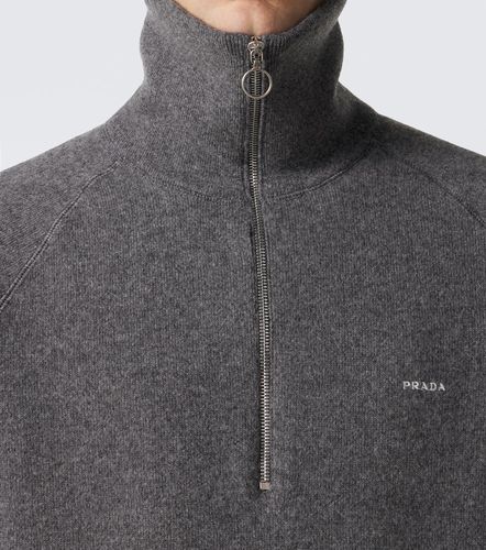 Pullover con zip in lana e cashmere - Prada - Modalova