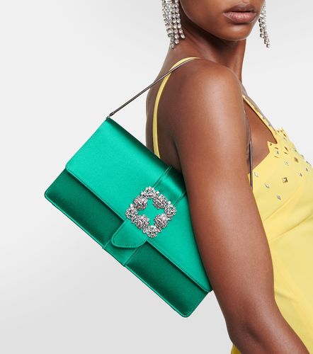 Clutch Capri in raso con cristalli - Manolo Blahnik - Modalova