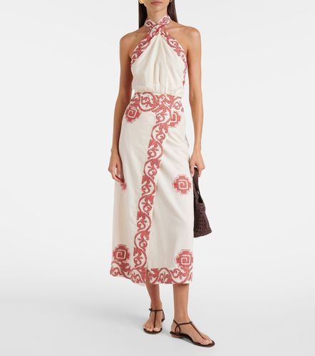 Vestido midi de algodón estampado - Johanna Ortiz - Modalova