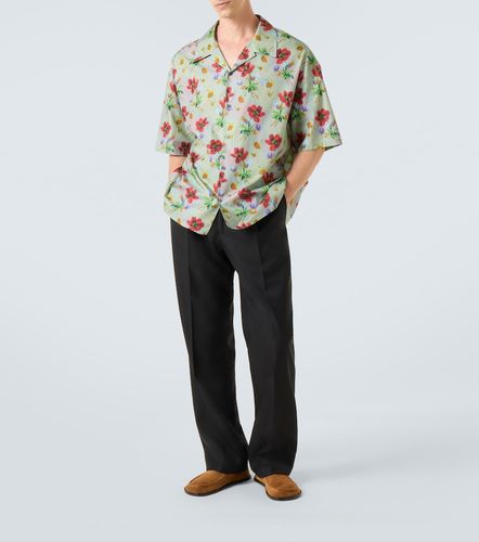Camicia bowling in twill di cotone e seta con stampa floreale - Loewe - Modalova