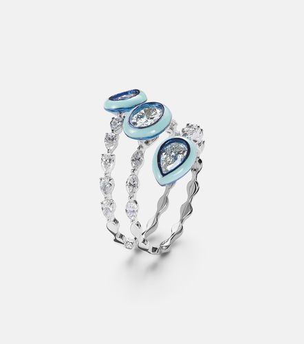 Anillo Saturn de oro blanco de 18 ct con diamantes - Kamyen - Modalova