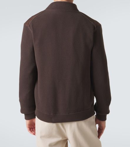Cotton-trimmed suede bomber jacket - Slowear - Modalova