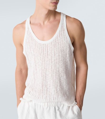 Tank top de pointelle de algodón y lino - Commas - Modalova