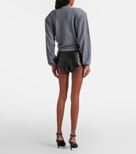 Belted high-rise leather micro shorts - Magda Butrym - Modalova