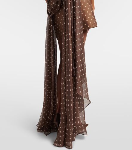 Caped one-shoulder polka-dot silk-blend minidress - Elie Saab - Modalova
