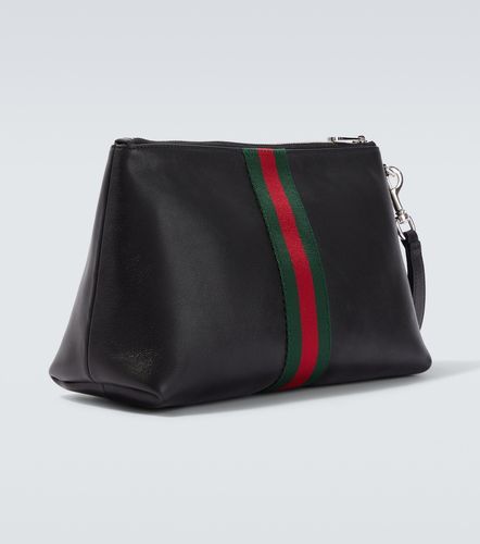 Gucci Web Trademark leather pouch - Gucci - Modalova