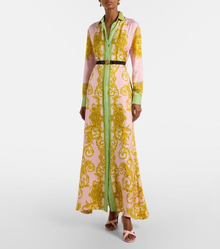 Vestido camisero de sarga de seda estampado - Versace - Modalova
