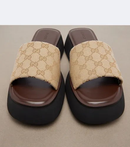 Gucci GG canvas platform slides - Gucci - Modalova