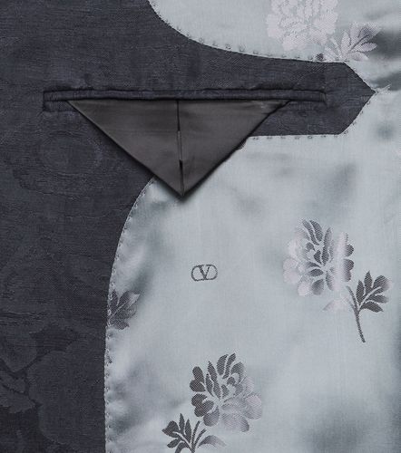 Floral jacquard linen and silk blazer - Valentino - Modalova
