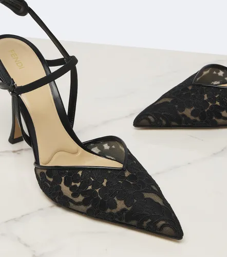 Colibri floral lace slingback pumps - Fendi - Modalova