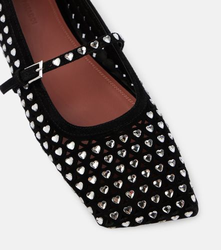 Ane crystal-embellished leather Mary Jane flats - Amina Muaddi - Modalova