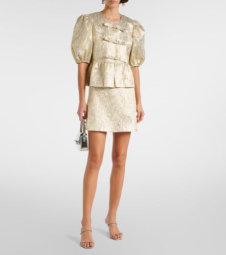 Top de brocado con mangas abullonadas - Ganni - Modalova