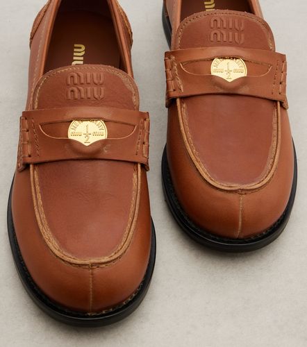 Miu Miu Leather penny loafers - Miu Miu - Modalova