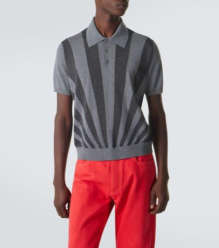 Intarsia virgin wool polo sweater - Versace - Modalova