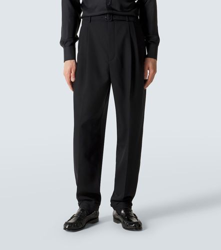 Wool gabardine straight pants - Saint Laurent - Modalova