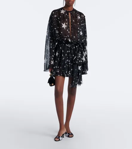 Belted printed silk chiffon minidress - Dolce&Gabbana - Modalova