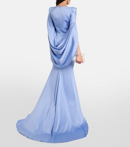 Abito lungo in crêpe satin con mantella - Alex Perry - Modalova