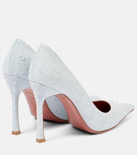 Pumps Elsa 105 in denim - Amina Muaddi - Modalova