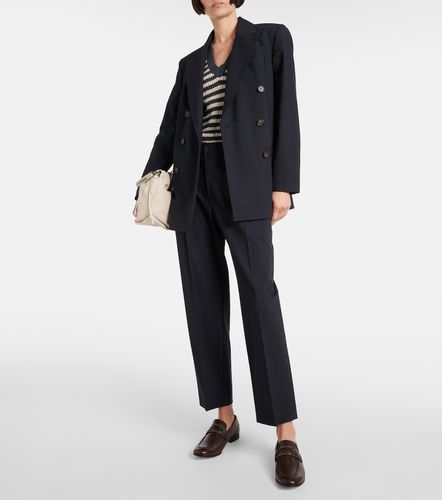 Double-breasted wool-blend blazer - Brunello Cucinelli - Modalova