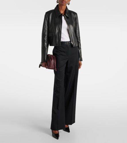 Bleeker cropped leather jacket - Nour Hammour - Modalova