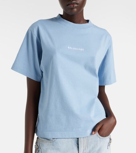Camiseta de jersey de algodón con logo - Balenciaga - Modalova