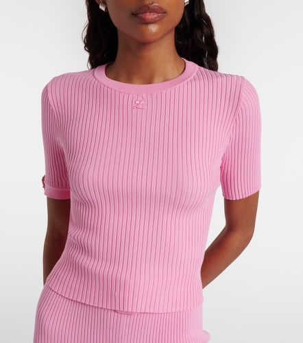 Courreges Logo ribbed-knit crop top - Courreges - Modalova