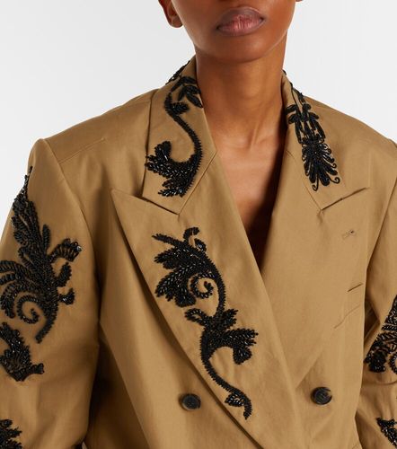 Blazer cruzado de algodón adornado - Dries Van Noten - Modalova