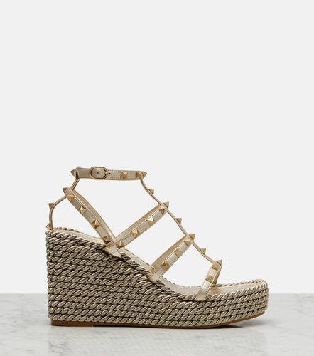 Rockstud Torchon leather wedge espadrilles - Valentino Garavani - Modalova