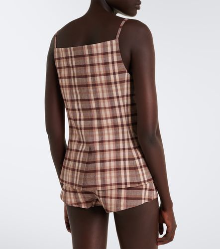 Nilo checked linen-blend shorts - Staud - Modalova