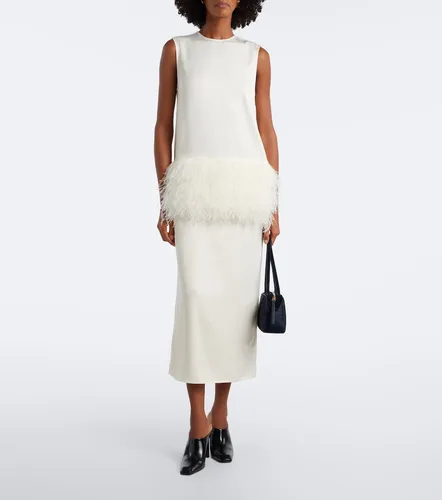 Sonia feather-trimmed midi dress - Loulou de Saison - Modalova