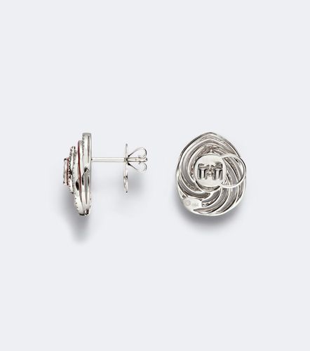Orecchini Twister in oro bianco 18kt con smalto e diamanti - Kamyen - Modalova