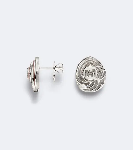 Twister 18kt white gold and enamel earrings with diamonds - Kamyen - Modalova