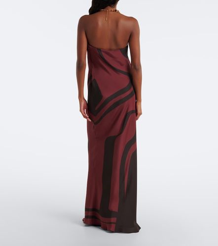 Vestido largo de satén de seda estampado - SIR - Modalova