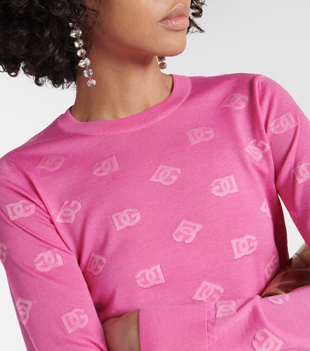 Pullover in lana e seta jacquard - Dolce&Gabbana - Modalova