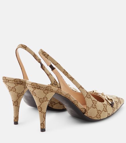 Horsebit GG Canvas slingback pumps - Gucci - Modalova