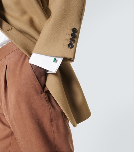 Sterling cufflinks with malachites - Mateo - Modalova