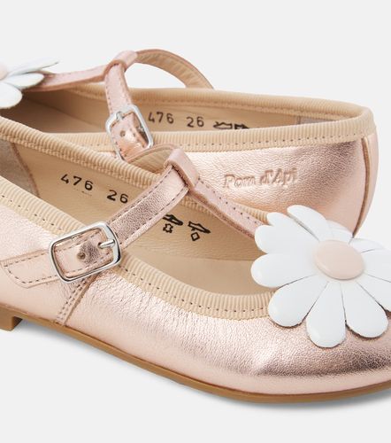 Bailarinas Dory Flo de piel metalizada - Pom d'Api - Modalova